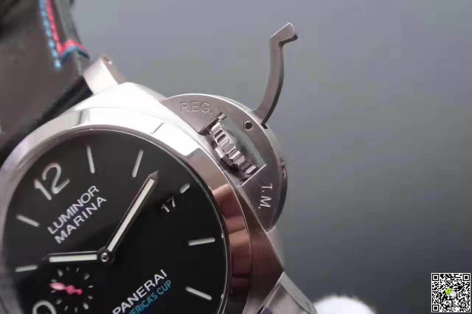 Pa*e*a1 Replica Luminor Marina 1950 PAM727 ZF Factory 1:1 Best Edition Swiss ETA P9010 Black Leather Strap
