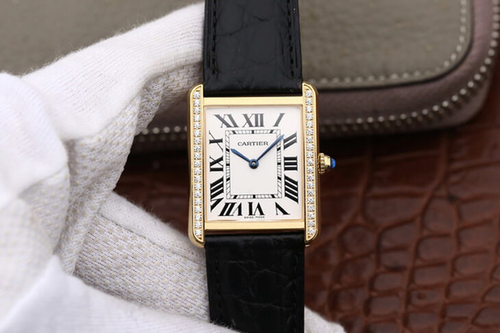 Ca*t1er Replica Tank Ladies 1:1 Best Edition K11 Factory Yellow Gold D1am0nd