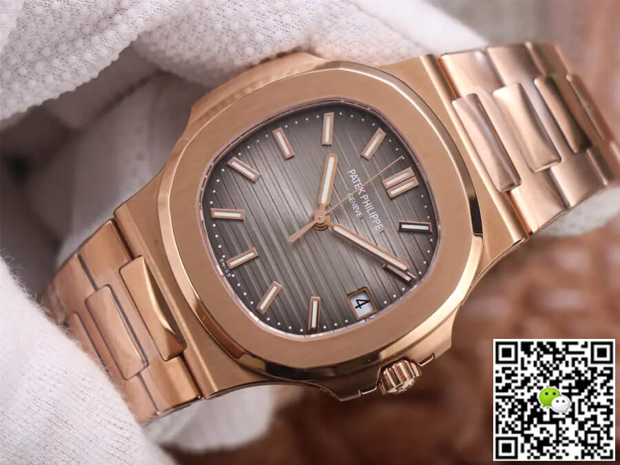 Replica Pat*k Phi1i*pe Nautilus 5711/1R-001 1:1 Best Edition PPF Factory V4 Rose Gold Brown Dial Swiss ETA324