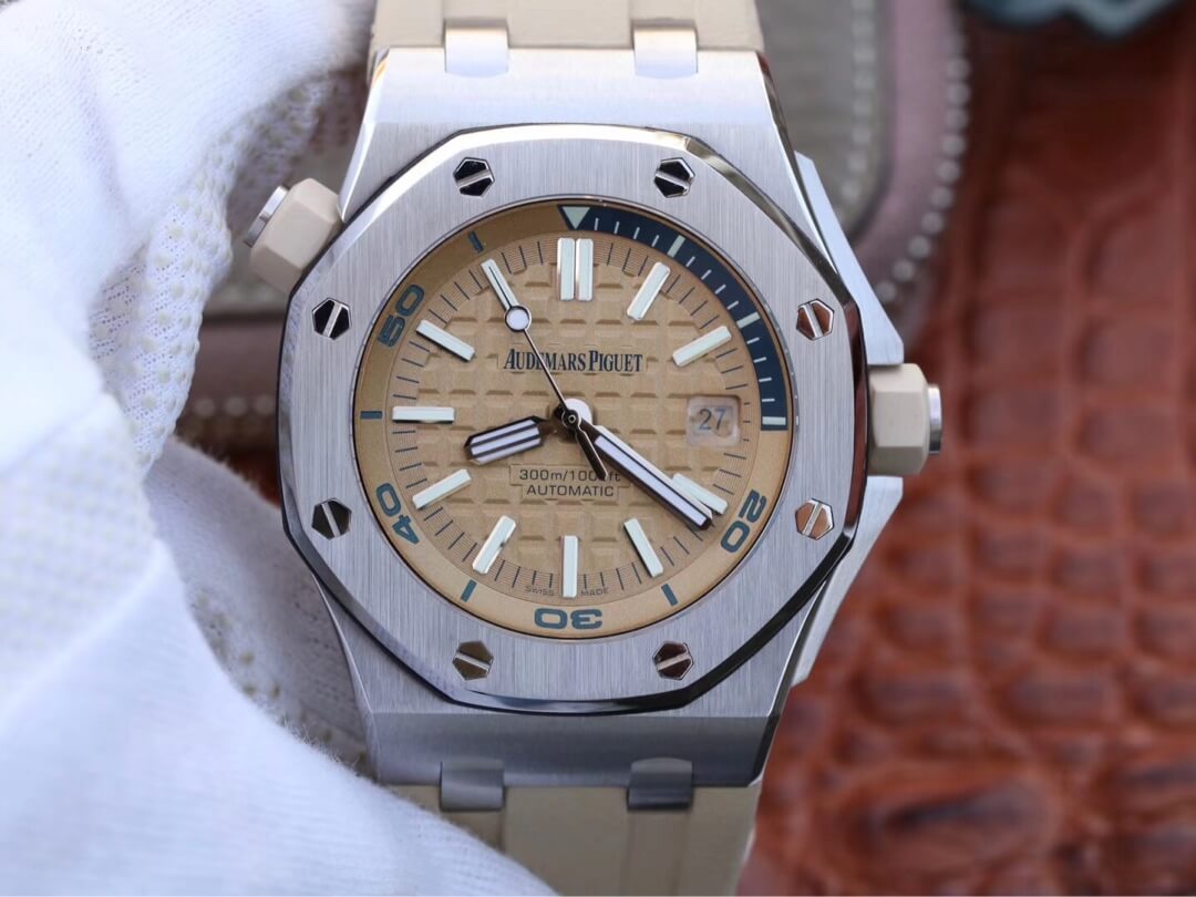 Replica Audemars P1g*et Royal Oak Offshore 15710ST.OO.A085CA.01 1:1 Best Edition JF Factory Beige Dial