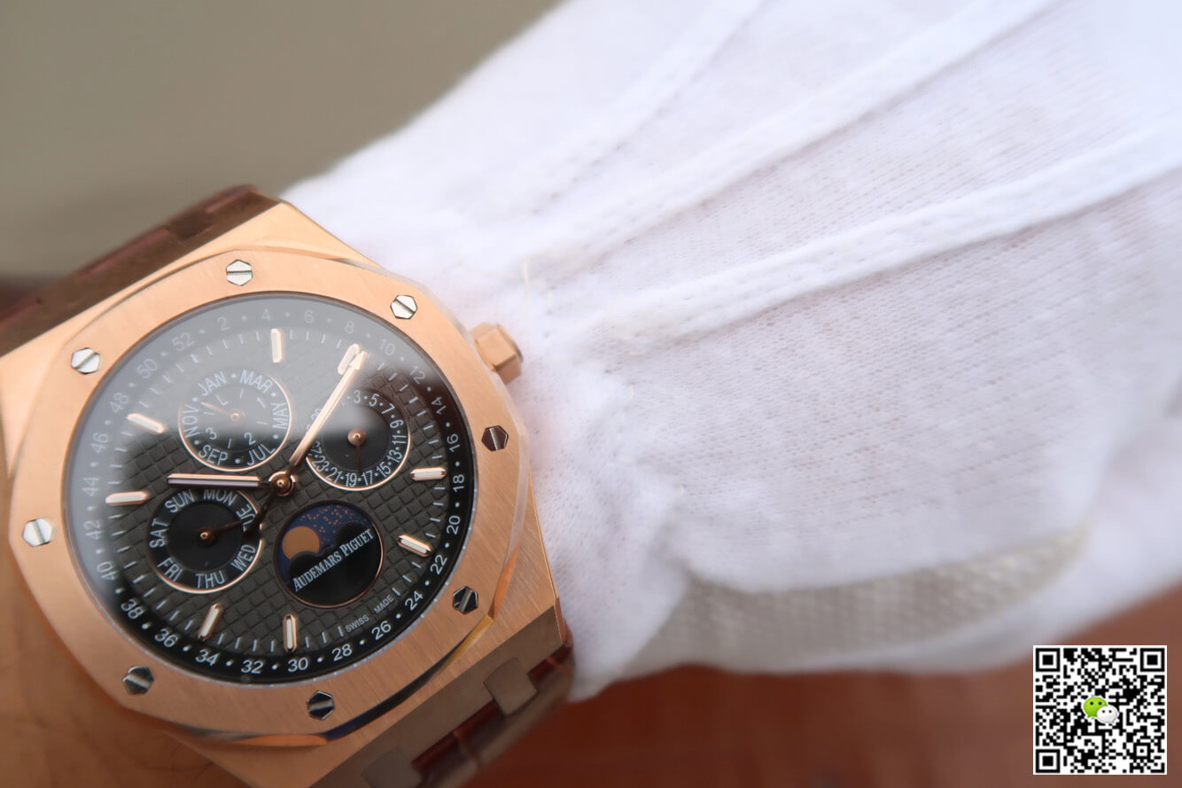 Replica Audemars P1g*et Royal Oak Perpetual Calendar 26574 1:1 Best Edition JF Factory Rose Gold