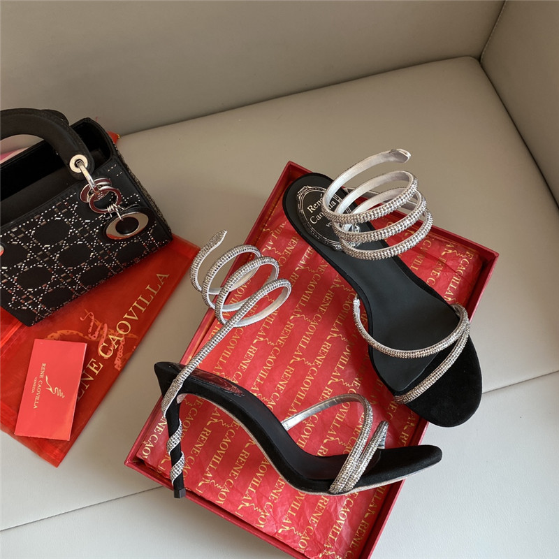 Rene Caovilla Dupe Snake Band Sandals