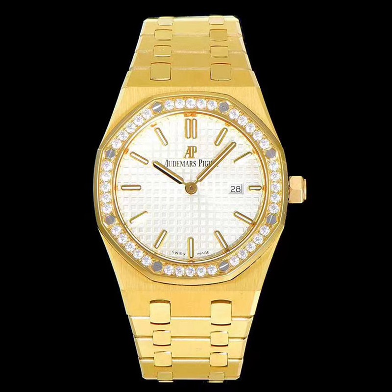 Replica Audemars P1g*et Royal Oak 67651BA.ZZ.1261BA.01 1:1 Best Edition JF Factory Yellow Gold D1am0nd Swiss Quartz