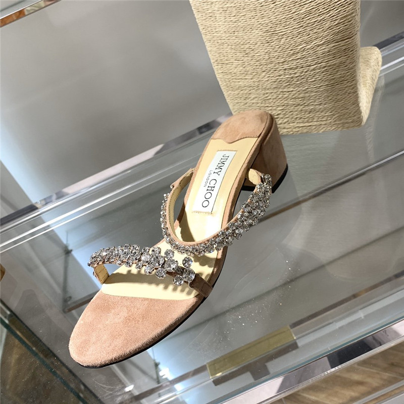 J1m*y Ch00 Pearl Heels Dupe Rhinestone Low Heel Sandals