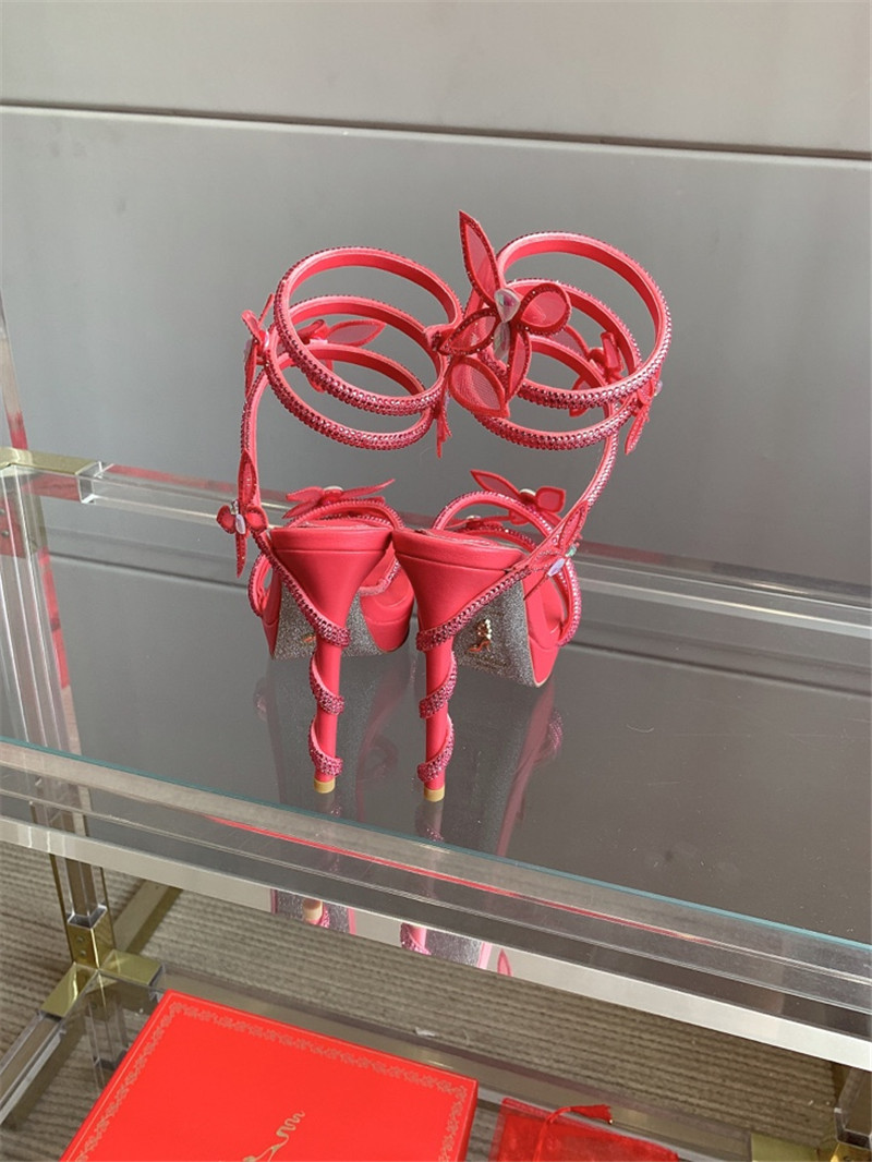 rene caovilla crystal butterfly high heel sandals