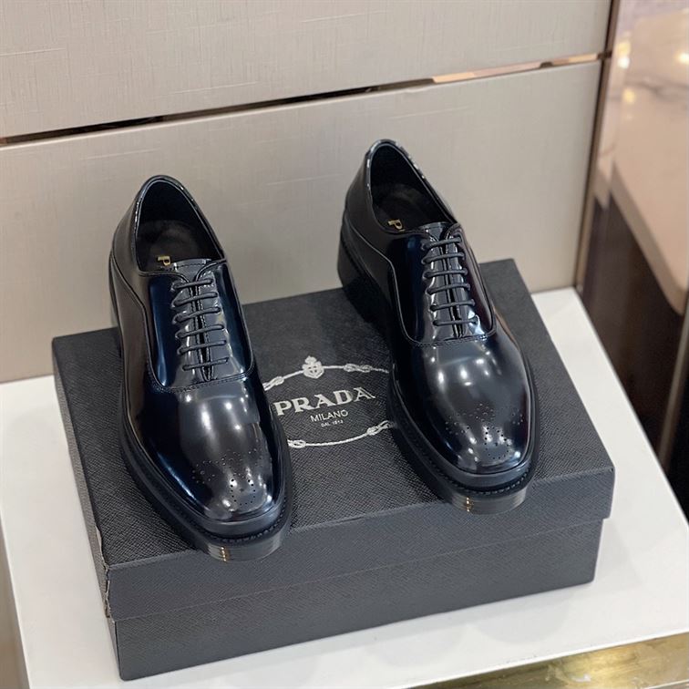 Pra*a MONOLITH BRUSHED LEATHER OXFORD SHOES PRS040