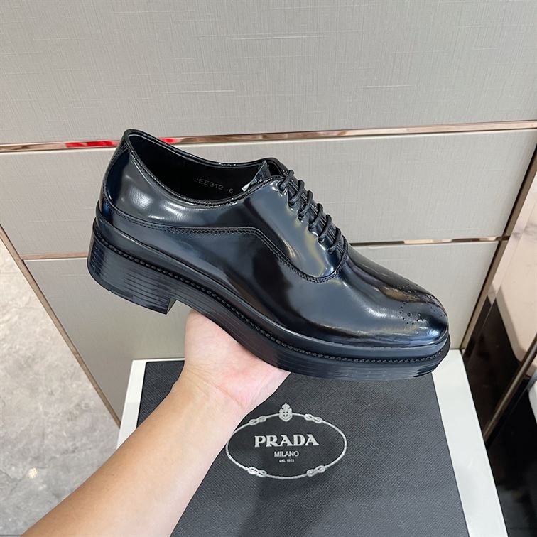 Pra*a MONOLITH BRUSHED LEATHER OXFORD SHOES PRS040