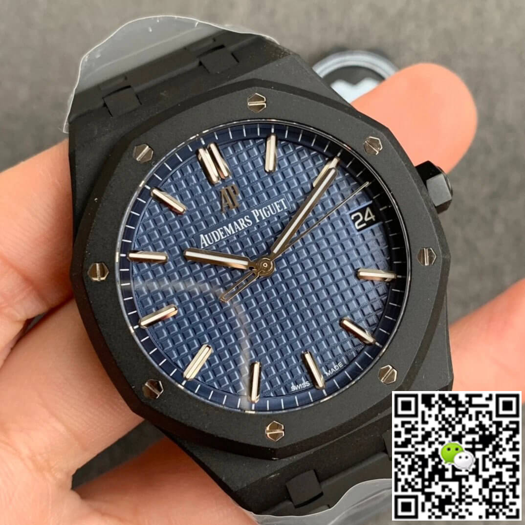 Replica Audemars P1g*et Royal Oak 15500 DLC Version 1:1 Best Edition ZF Factory Blue Dial