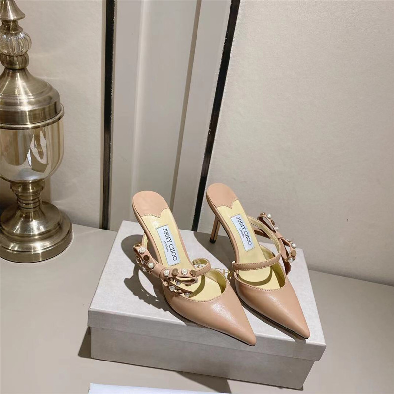 J1m*y Ch00 bow heels dupe Bow High Heel Sandals Slippers