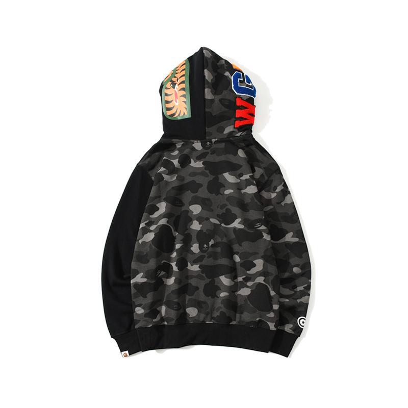 BAPE Color Camo Tiger Shark Full Zip Double Hoodie