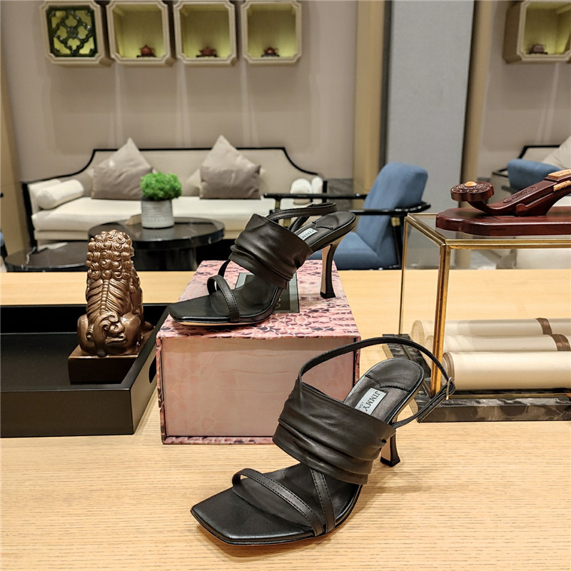 J1m*y Ch00 High Heel Square Toe Sandals
