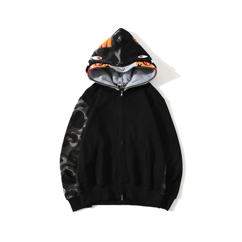 BAPE Color Camo Tiger Shark Full Zip Double Hoodie