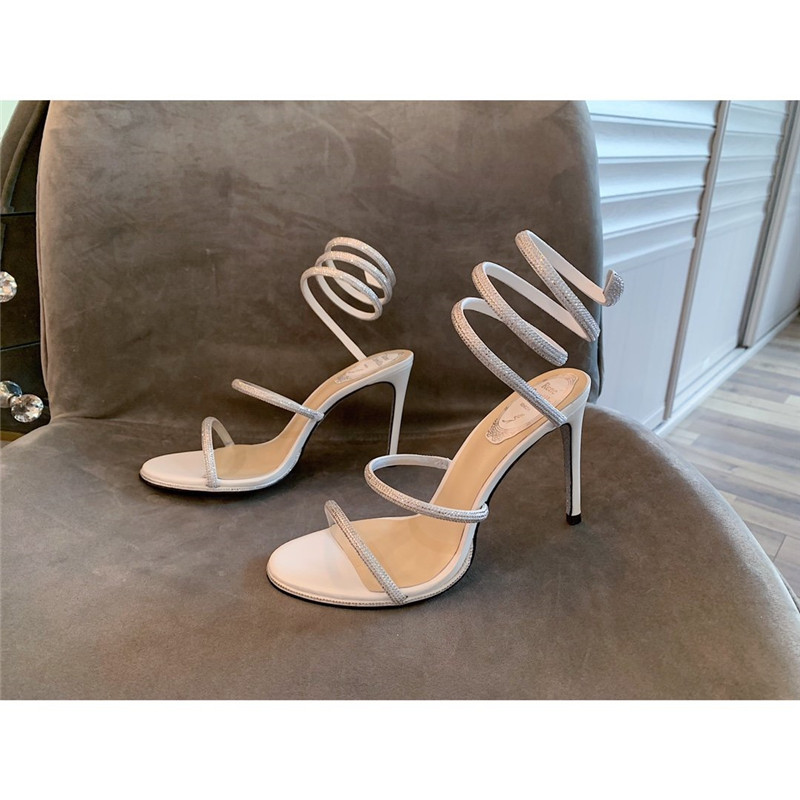 Rene Caovilla Heels Dupe Satin Snake-coil heels Sandals