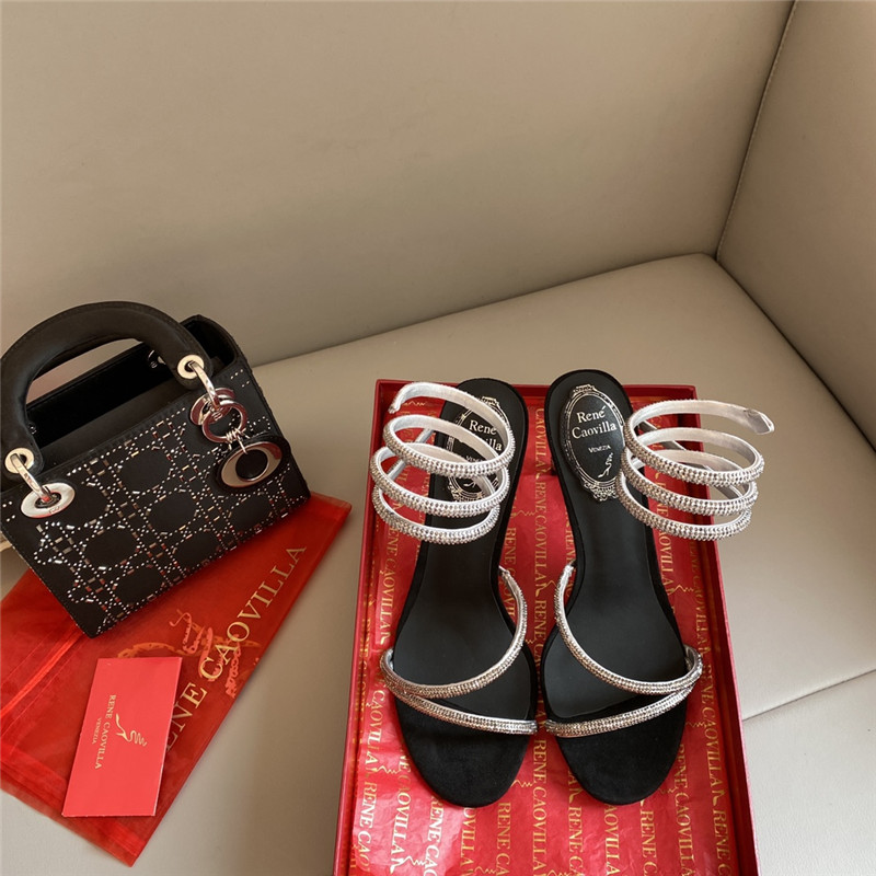 Rene Caovilla Dupe Snake Band Sandals