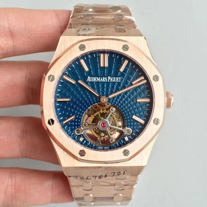 Replica Audemars P1g*et Royal Oak Tourbillon 26522OR.OO.1220OR.01 R8 Factory 1:1 Best Edition Swiss Tourbillon Blue Dial
