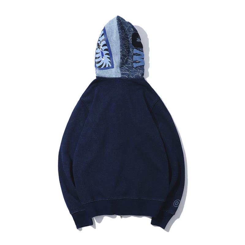 Bape Shark Blue Pullover Hoodie