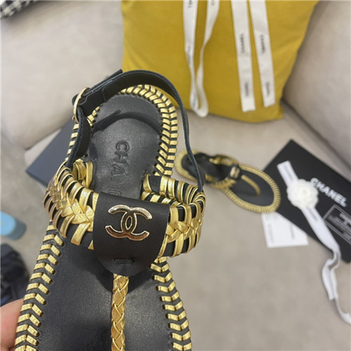 Ch**el Flat Dupes woven thong sandals
