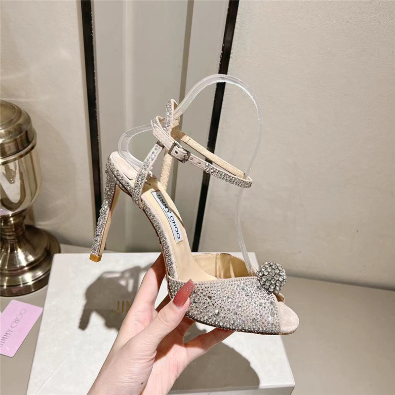 J1m*y Ch00 Buckle Heeled Sandals