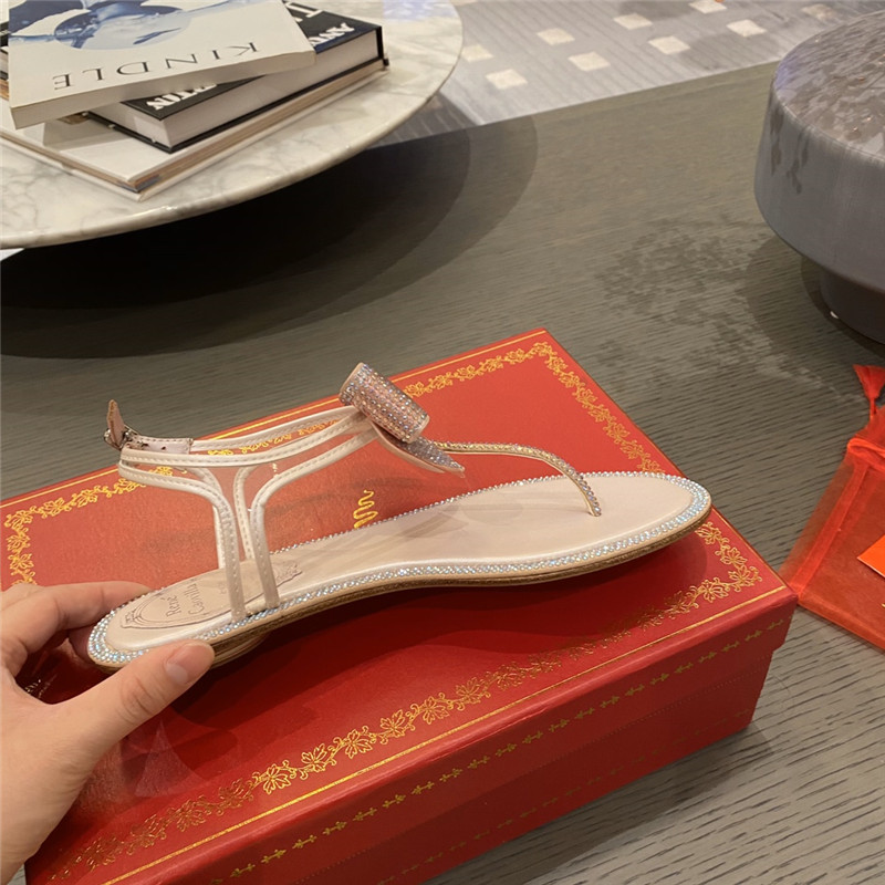 rene caovilla flip flops bow flat sandals