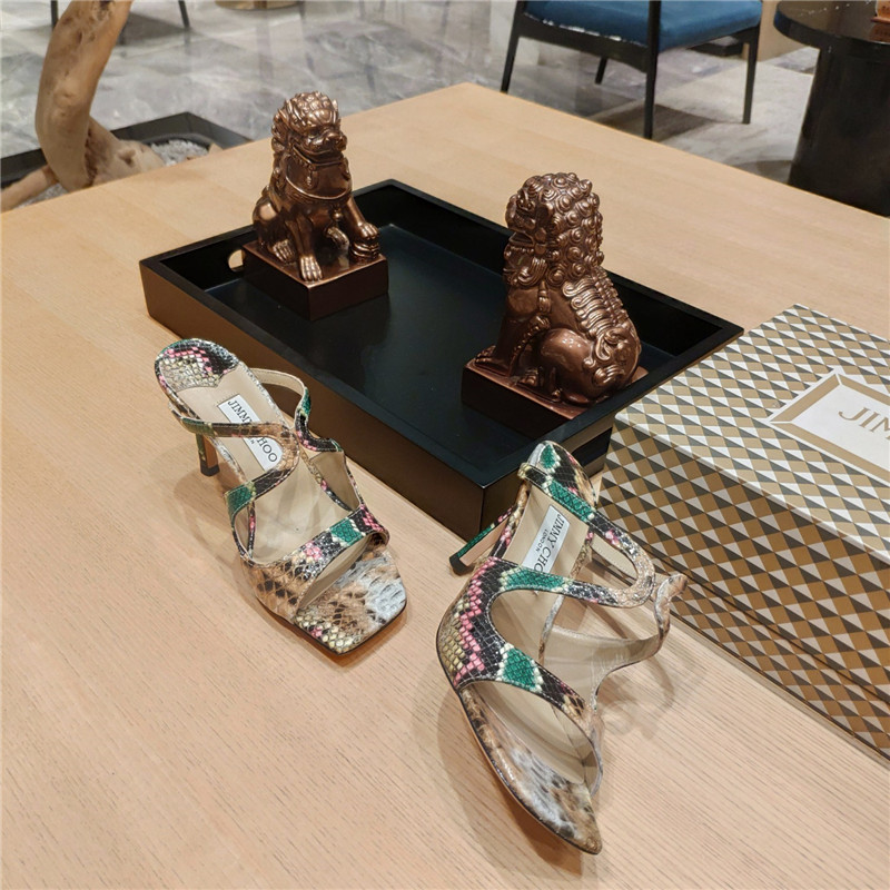 J1m*y Ch00 heeled satin sandals