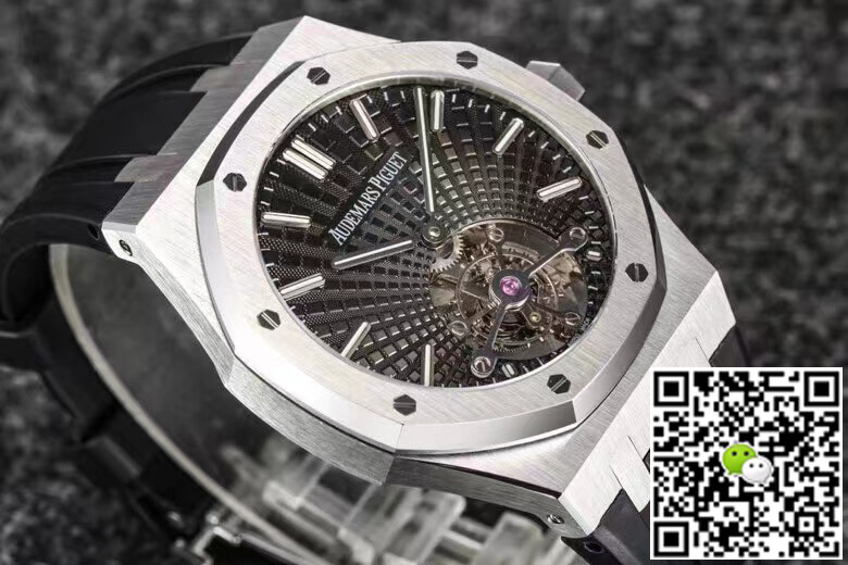 Replica Audemars P1g*et Royal Oak Tourbillon 1:1 Best Edition R8 Factory V3 Black Strap
