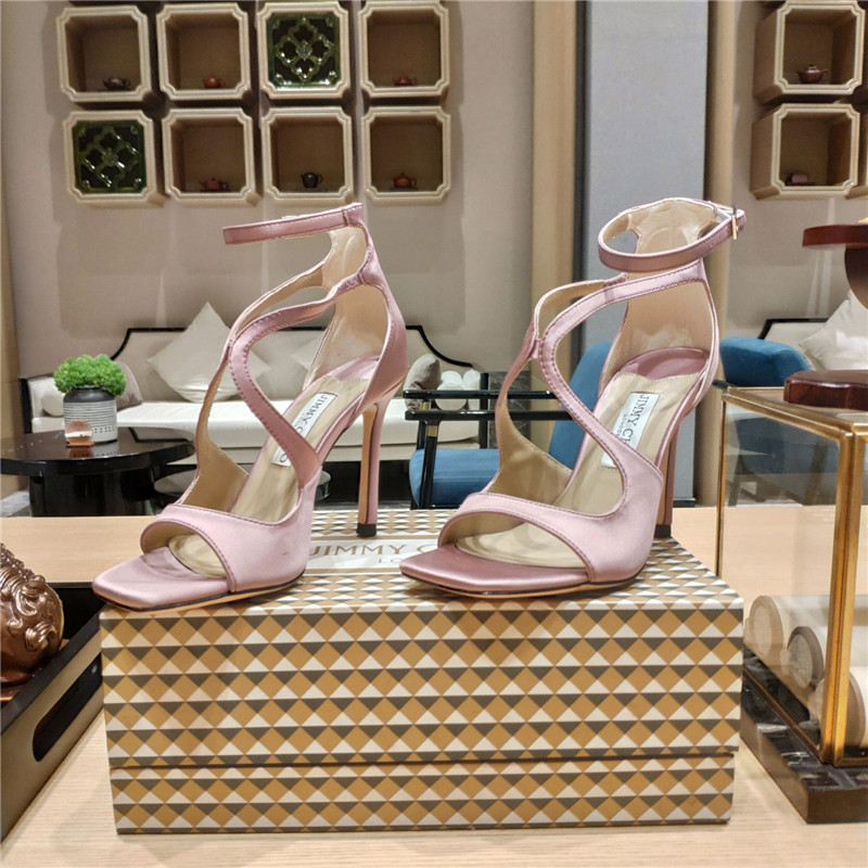 J1m*y Ch00 heeled satin sandals
