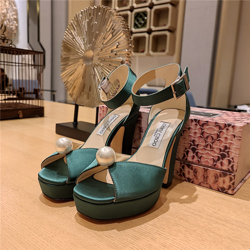 J1m*y Ch00 high heel D1am0nd chain sandals