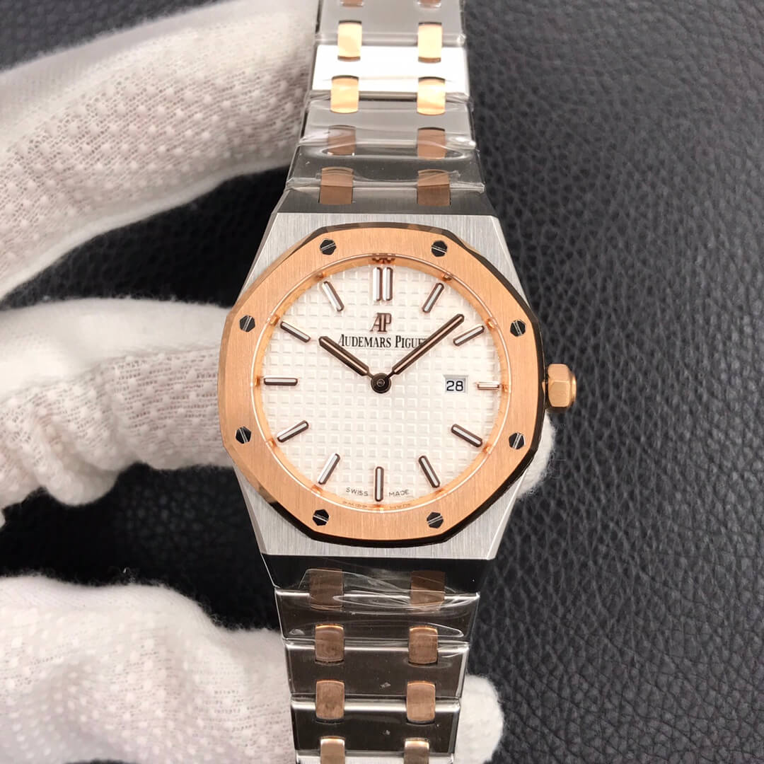 Replica Audemars P1g*et Royal Oak 67650 33MM 1:1 Best Edition JF Factory White Dial