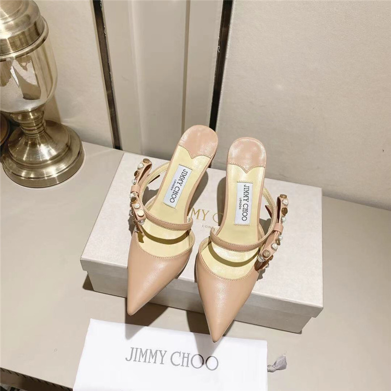 J1m*y Ch00 bow heels dupe Bow High Heel Sandals Slippers