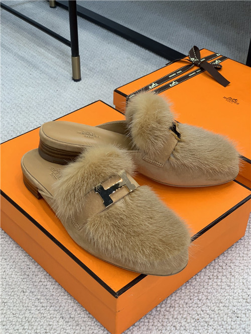 H**me5 mink loafers slippers
