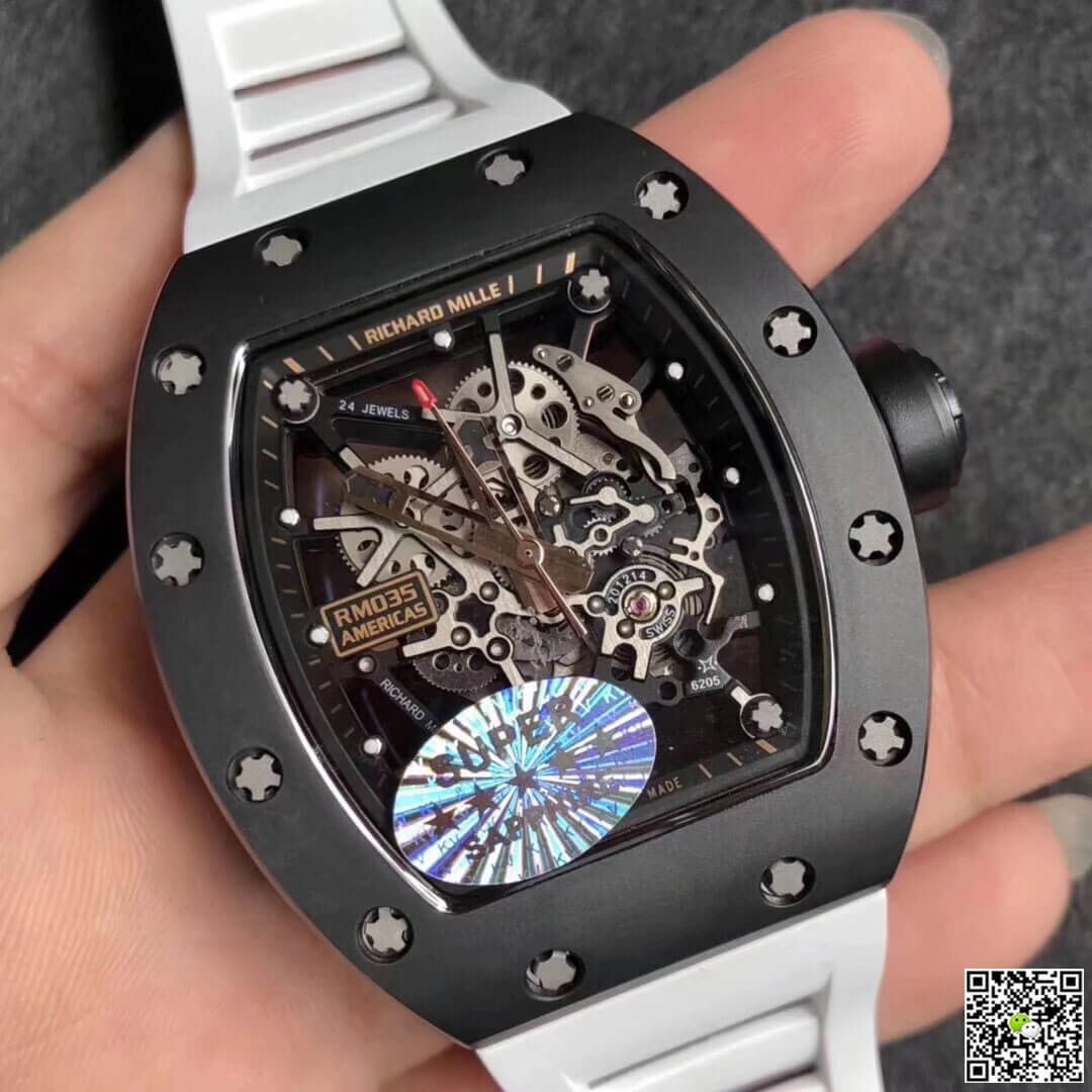 Replica Richard Mille RM035 Americas KV Factory 1:1 Best Edition White Strap