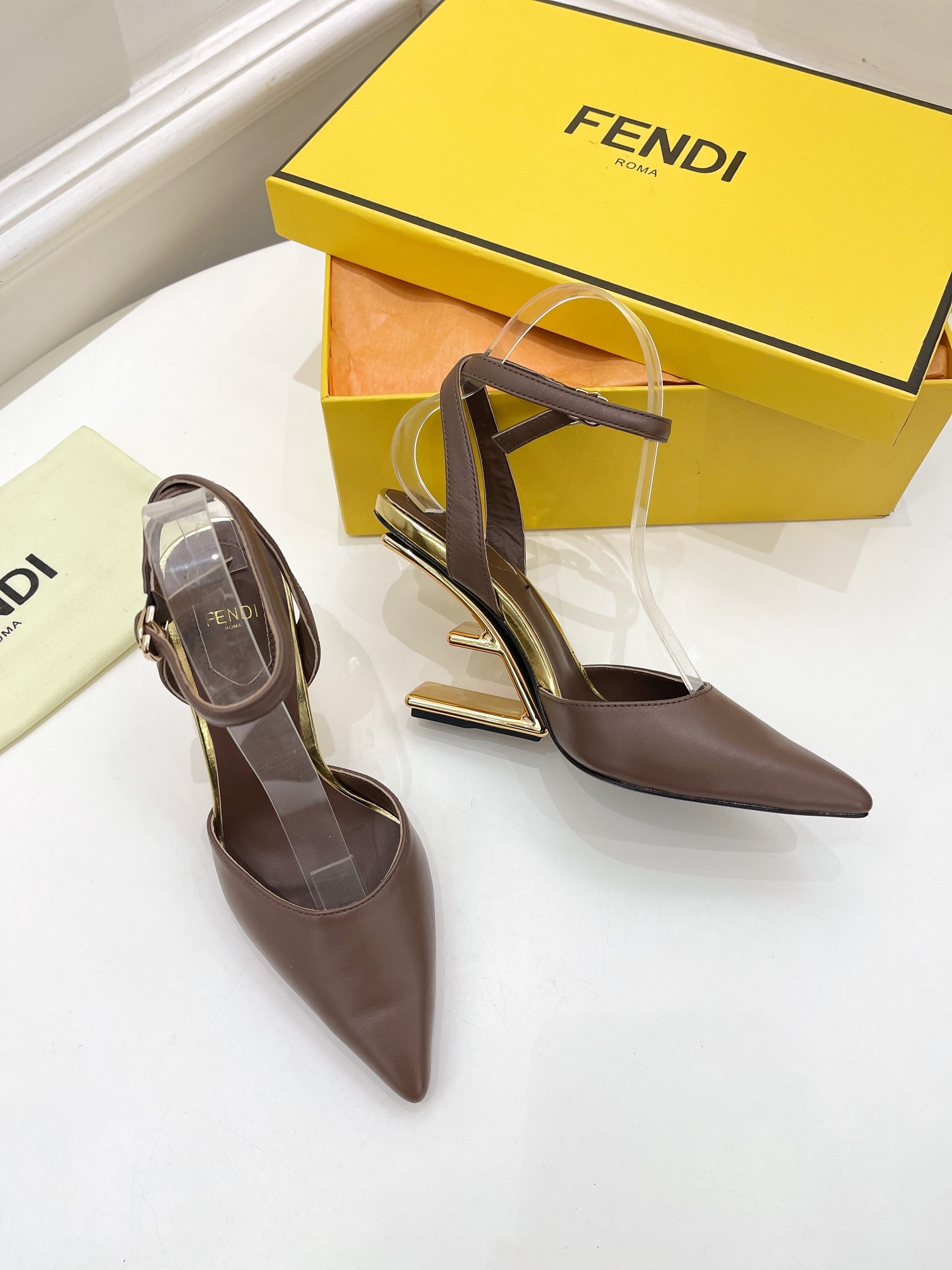F**di first leather high-heel sandals