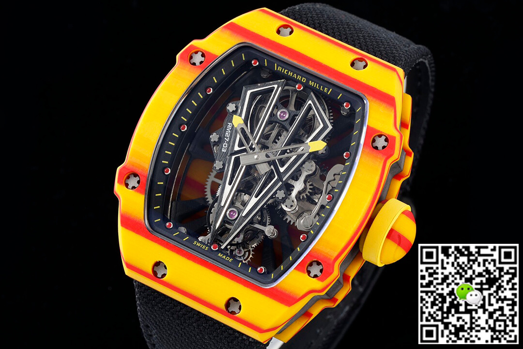 Replica Richard Mille RM27-03 Rafael Nadal Tourbillon 1:1 Best Edition RM Factory Black Strap