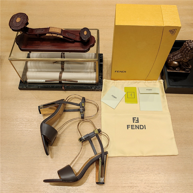 F**di electroplated high heel sandals