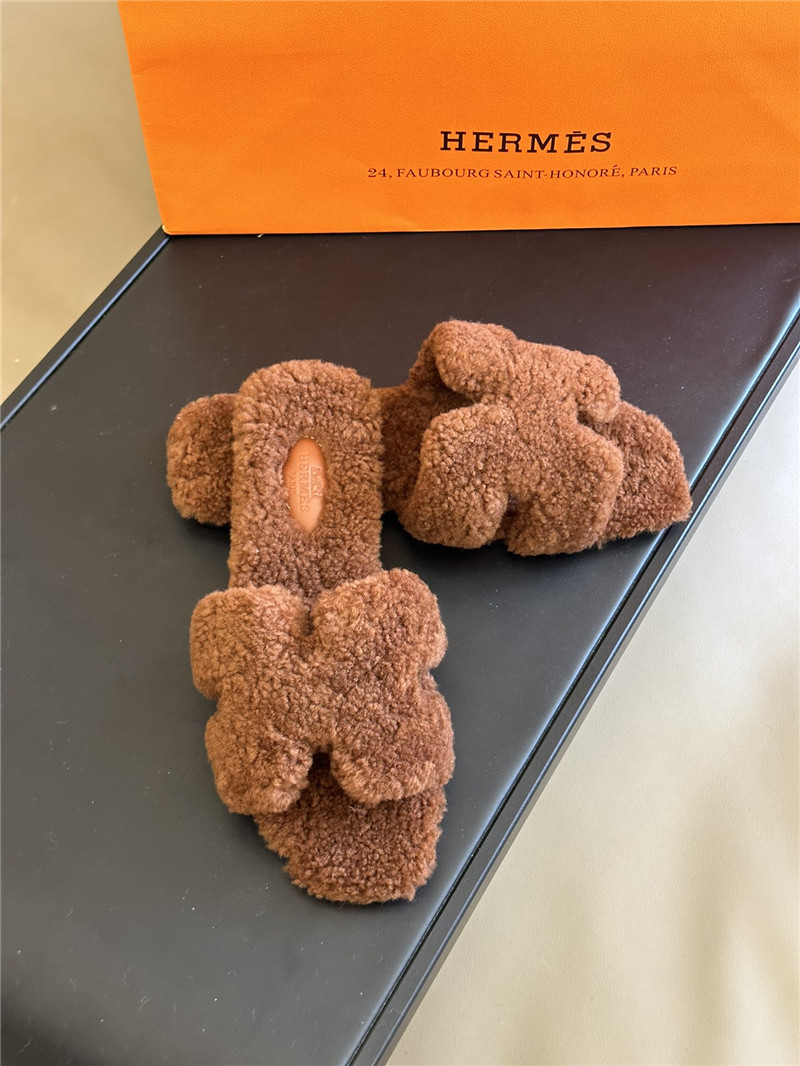 H**me5 fur roll cake hair H slippers