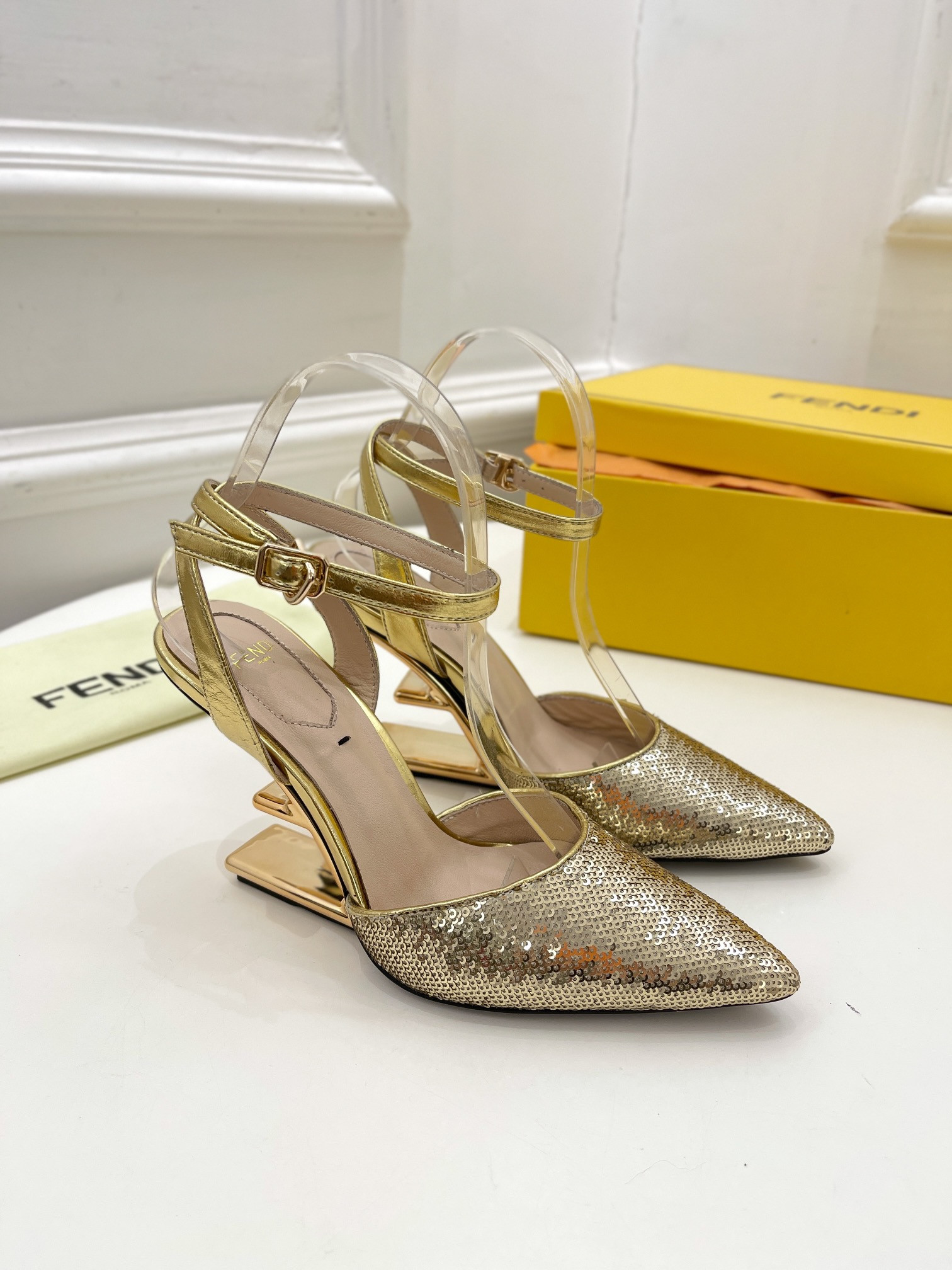 F**di first leather high-heel sandals