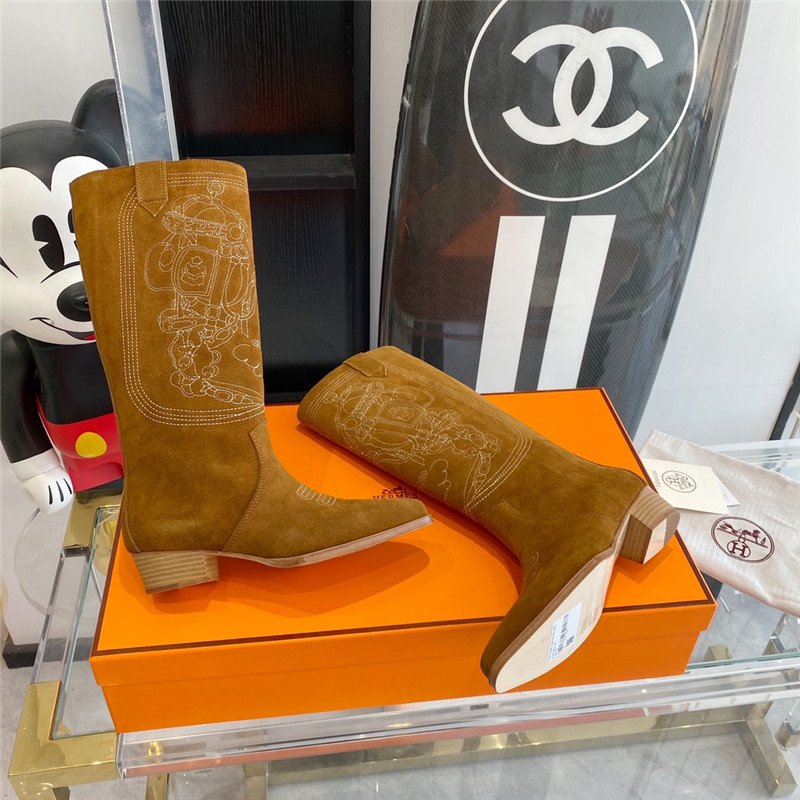 H**me5 embroidered long boots