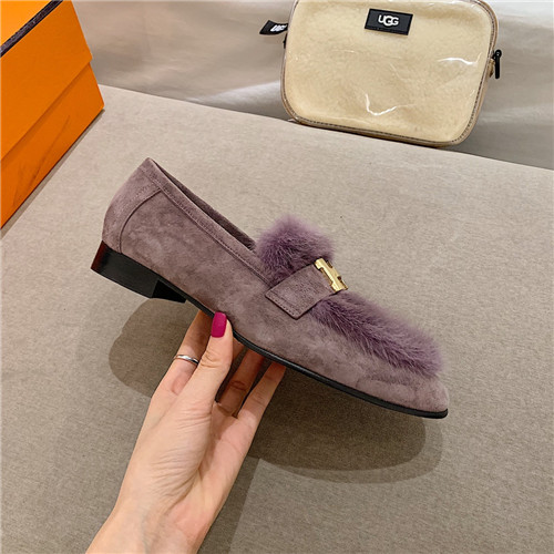H**me5 sheepskin mink loafers