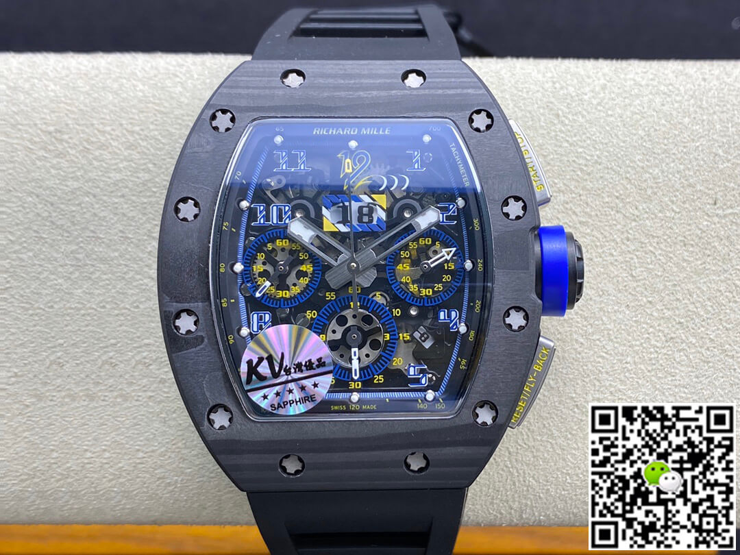 Replica Richard Mille RM-011 1:1 Best Edition KV Factory Carbon Fiber