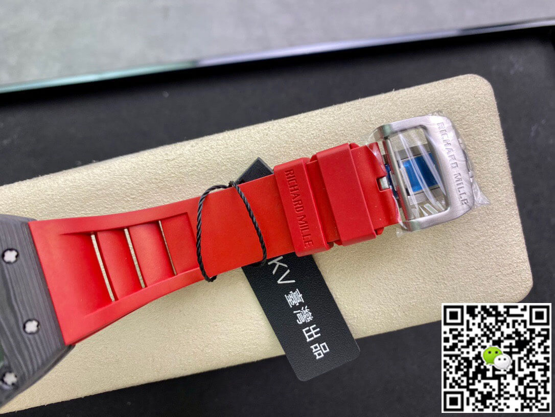 Replica Richard Mille RM055 1:1 Best Edition KV Factory V2 Carbon Fiber Red Strap