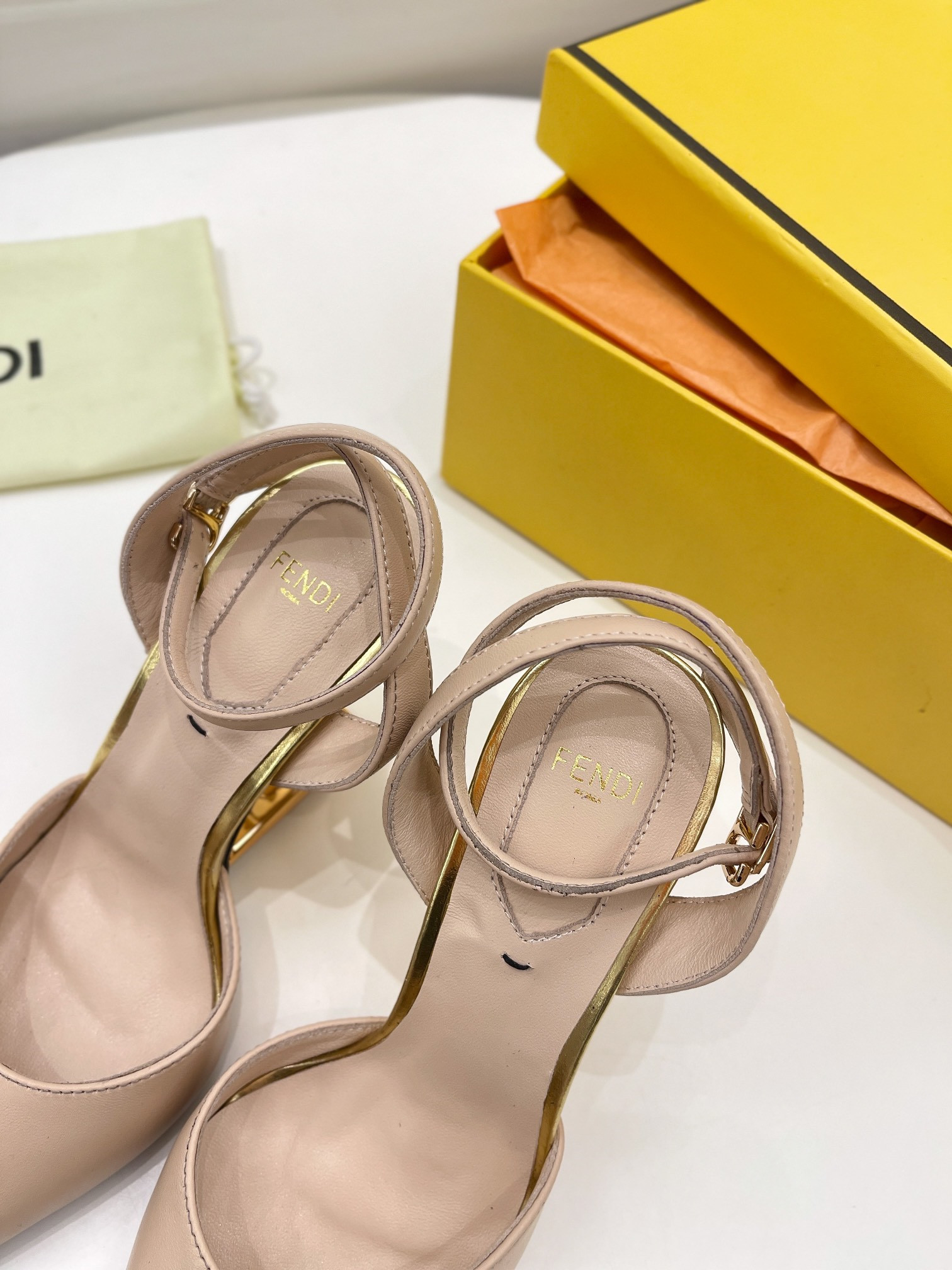 F**di first leather high-heel sandals