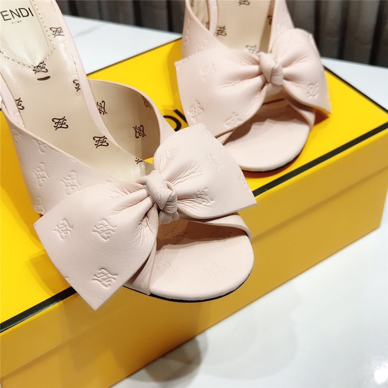 F**di block heel sandals white