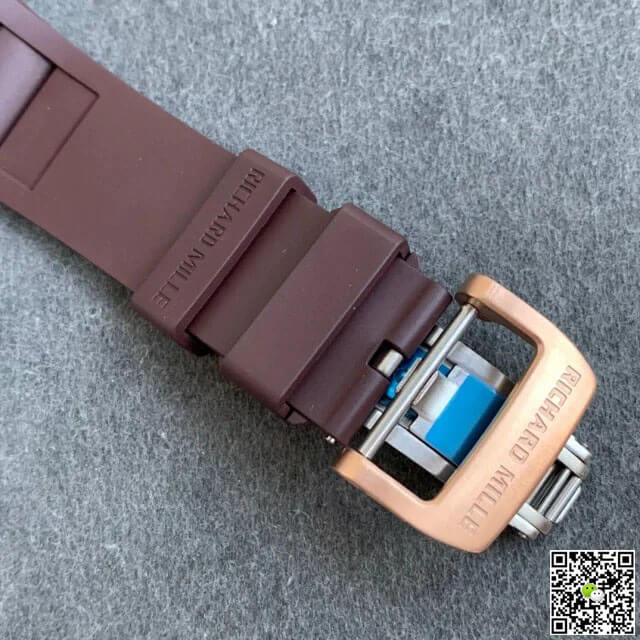 Replica Richard Mille RM011 1:1 Best Edition KV Factory Brown Rubber Strap