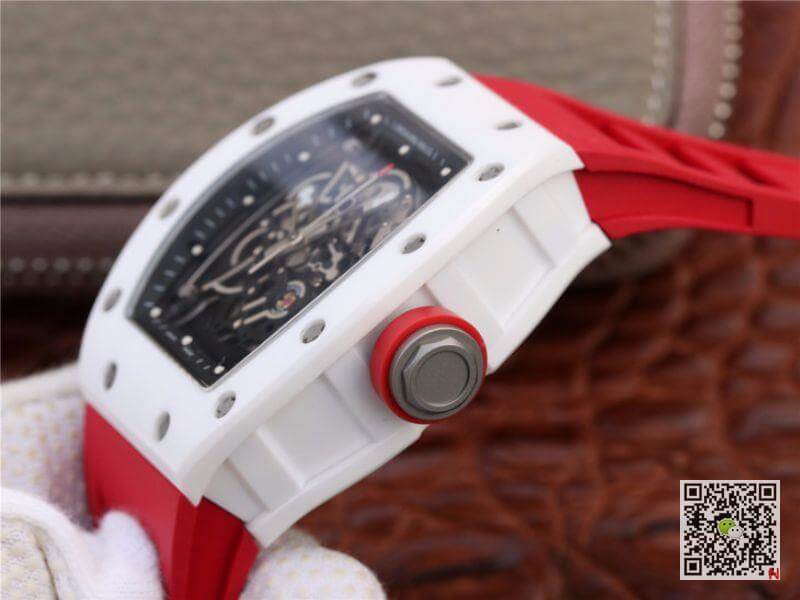 Replica Richard Mille RM055 KV Factory 1:1 Best Edition Swiss ETA8215 Red Rubber Strap