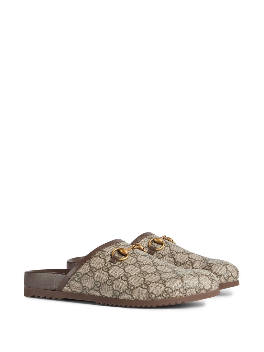 Gvc*1 Horsebit Bag Dupe GG-canvas horsebit-detail slippers - Cola