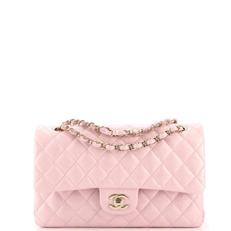 Ch**el Classic Double Flap Bag Quilted Iridescent Calfskin Medium