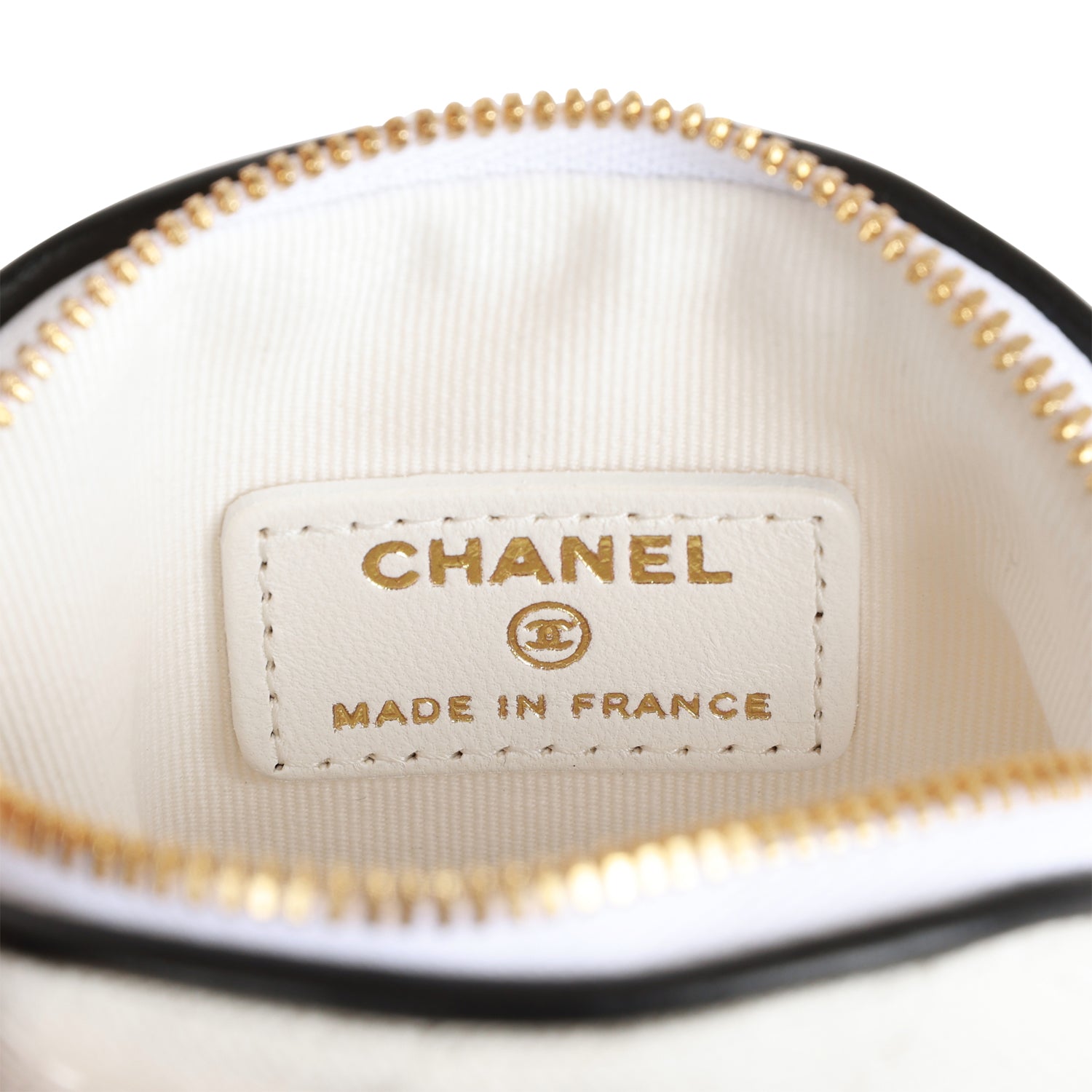 "Monte-Carlo" Mini Crossbody Tennis Bag White Canvas Light Gold Hardware