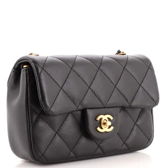 Ch**el Heart Charms Flap Bag Quilted Lambskin Mini