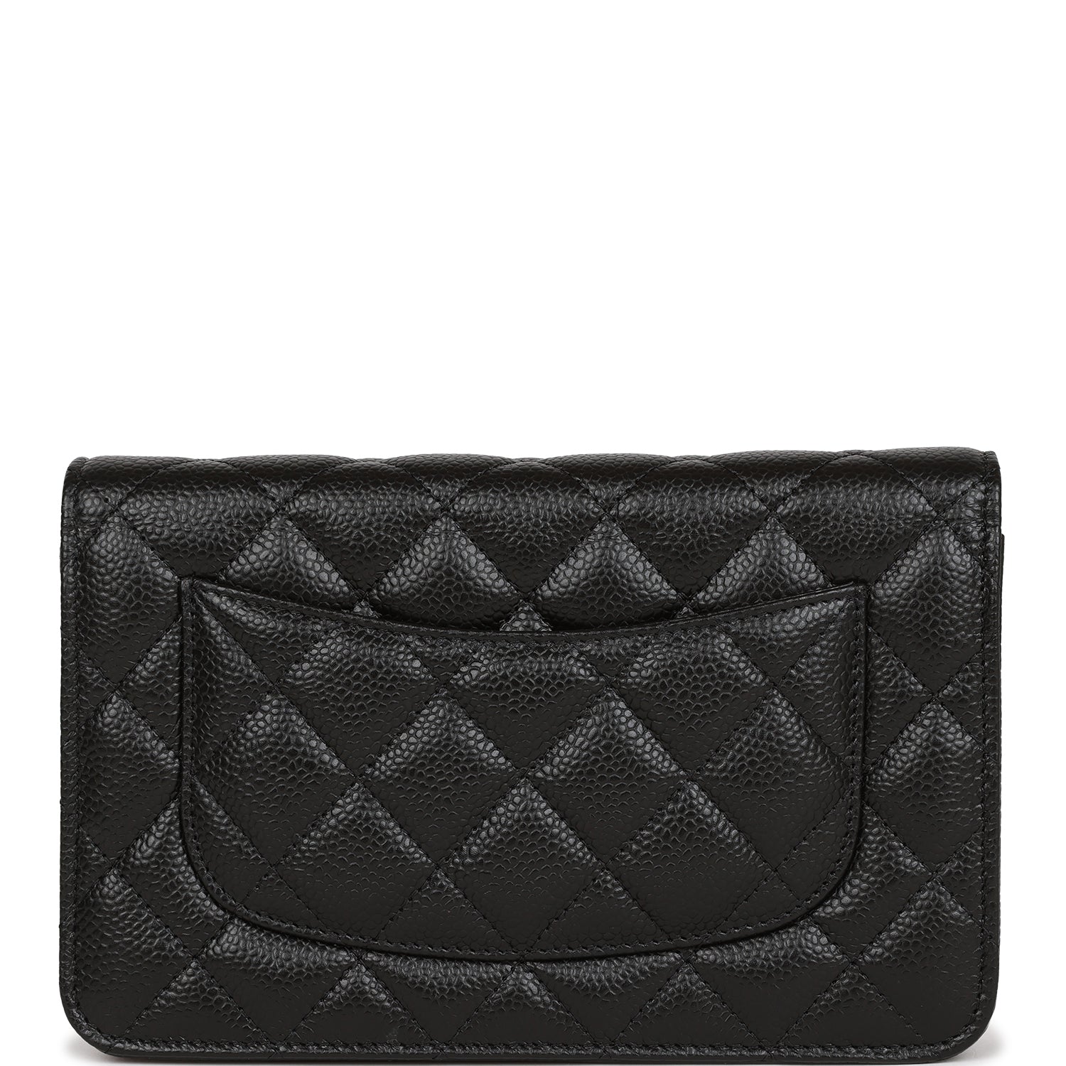 Ch**el Wallet on Chain WOC Black Caviar Gold Hardware