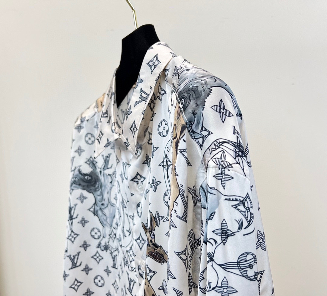 2024SS LV Silk Shirt Top Version